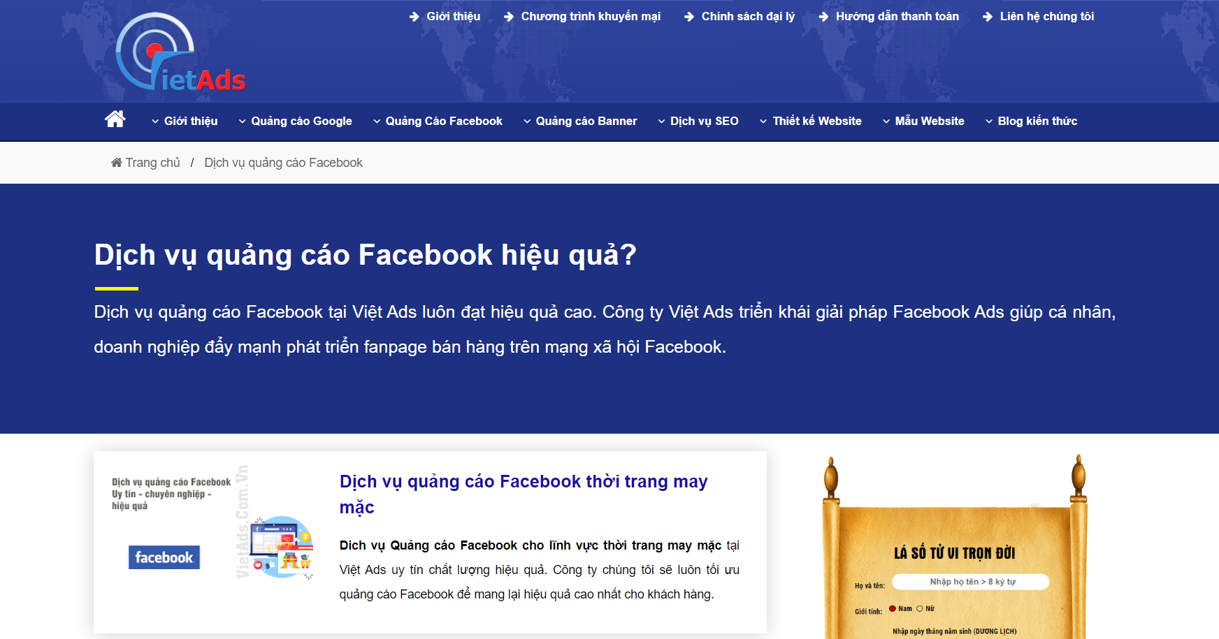 dịch vụ chạy quảng cáo facebook