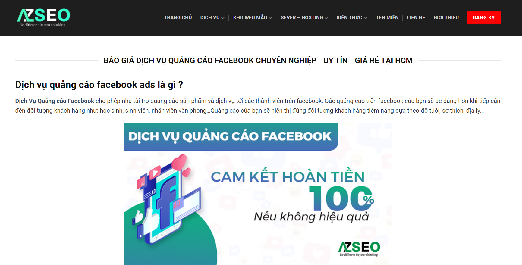 dịch vụ chạy quảng cáo fanpage