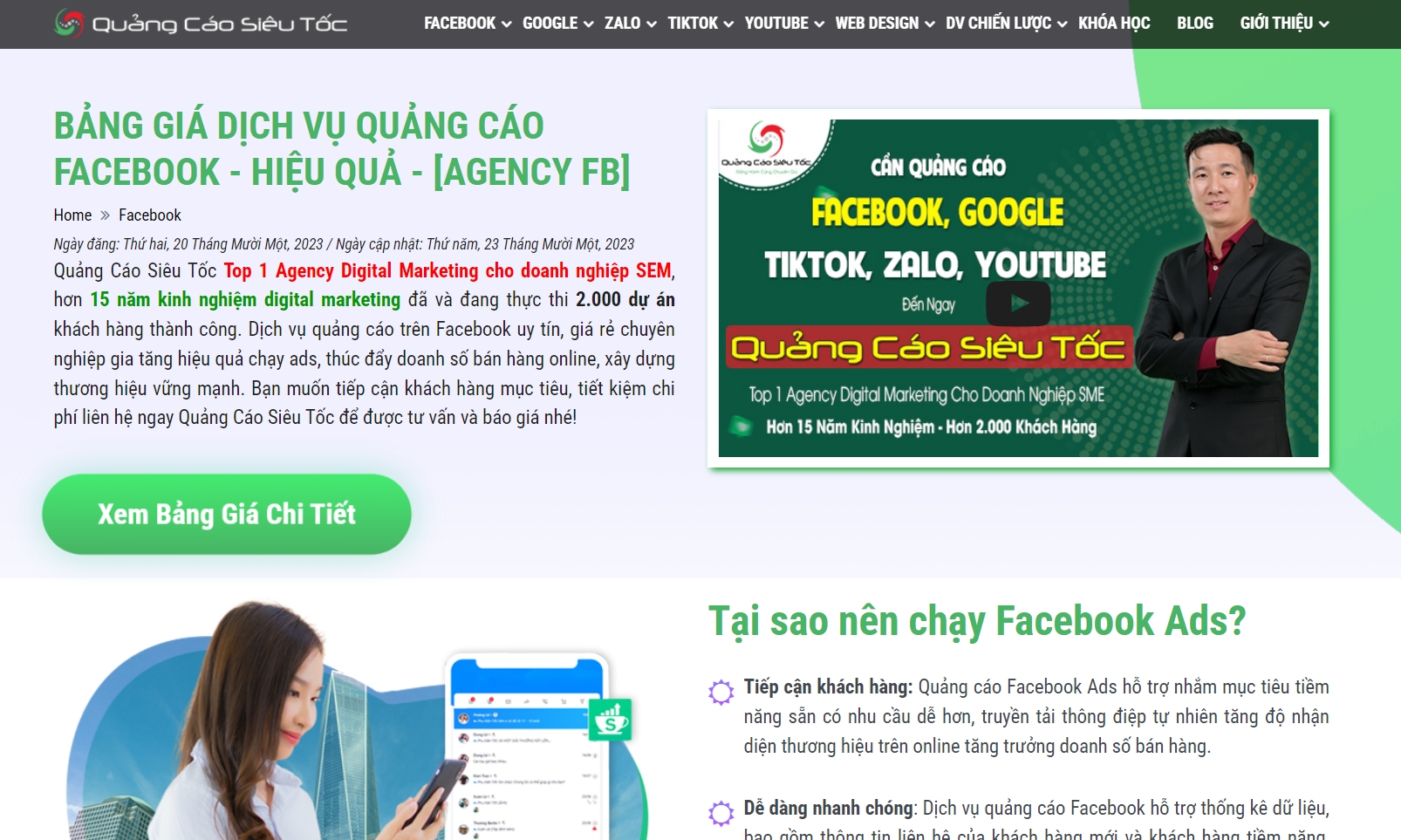 dịch vụ chạy quảng cáo facebook