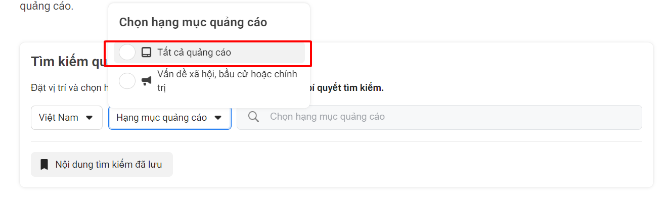 thư viện quảng cáo facebook