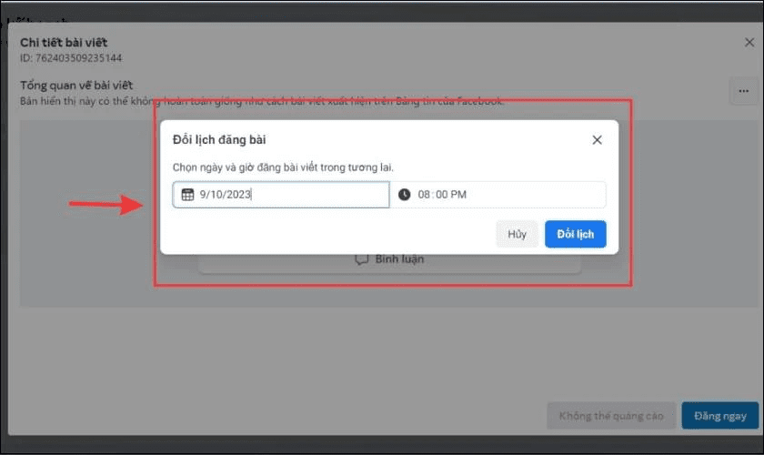 cách hẹn giờ đăng bài trên facebook