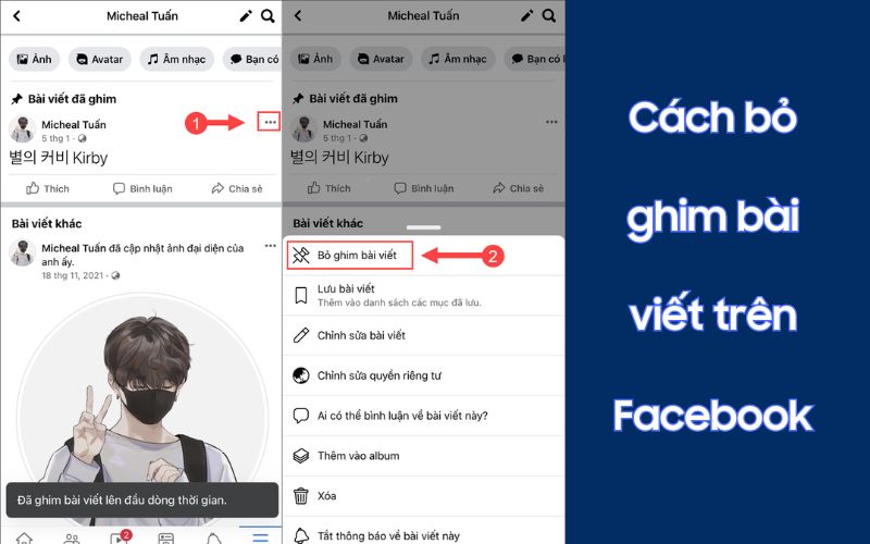 cách ghim bài viết trên facebook